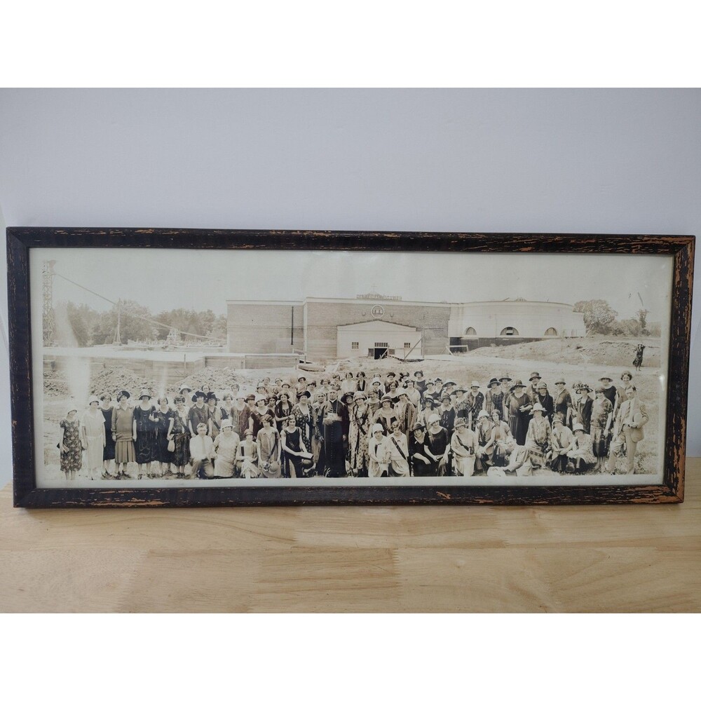 Antique 1920s Yard Long Photo National Shrine Construction By E DeSouza W/Shahan